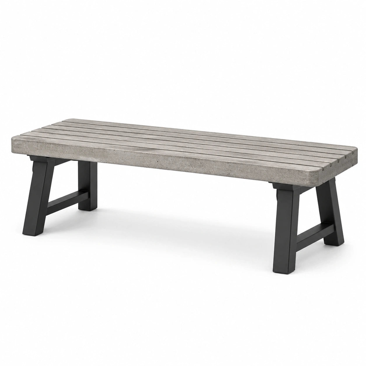 Bank Faserbetonplatte Aluminiumgestell Grau 120x40x45 cm