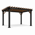 Aluminium und Hartholz Pergola in Schwarz/Braun 300x300x250 cm