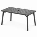 Stół ogrodowy prostokątny metal szary 150x90x75 cm