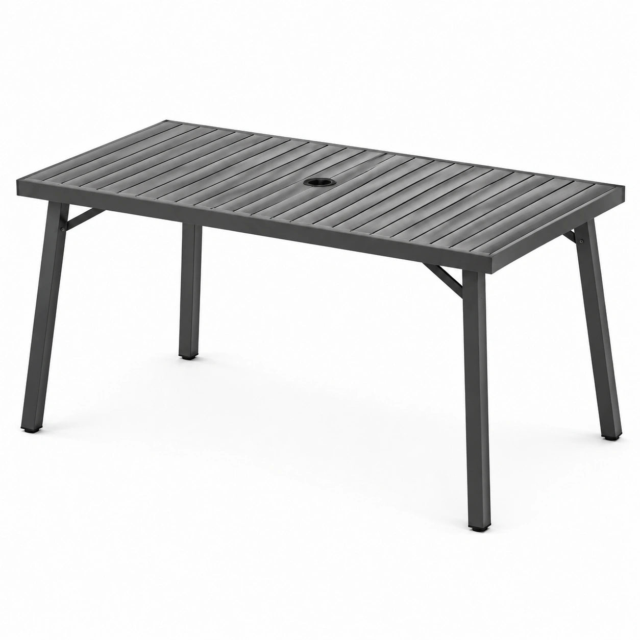 Stół ogrodowy prostokątny metal szary 150x90x75 cm