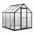 Gewächshaus Aluminiumrahmen Polykarbonatplatten 190x185x195 cm Transparent