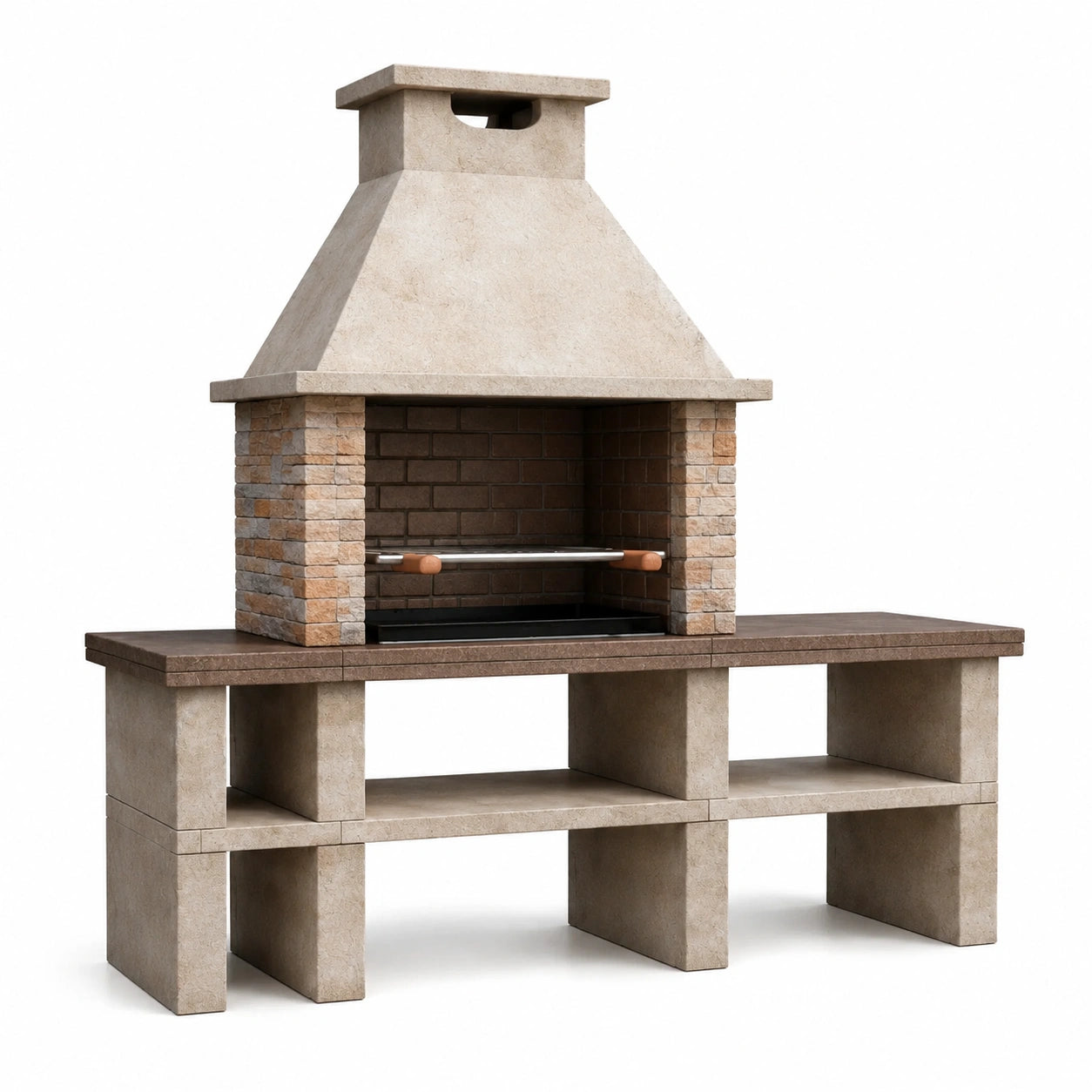 Steingrillkamin Naturstein 150x180x65 cm